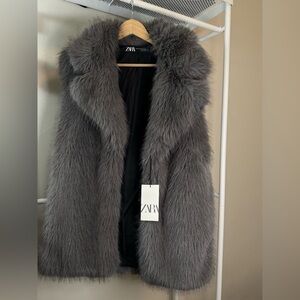 Zara Women's Charcoal Teddy Jacket